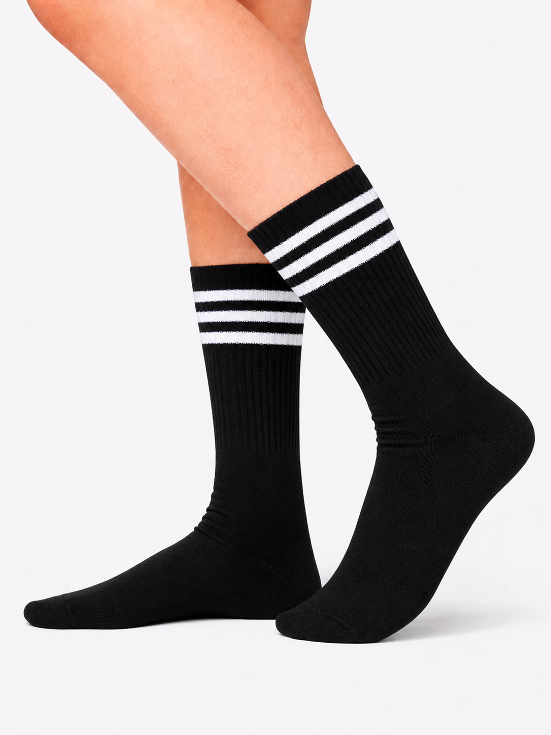 Black Crew White Stripes